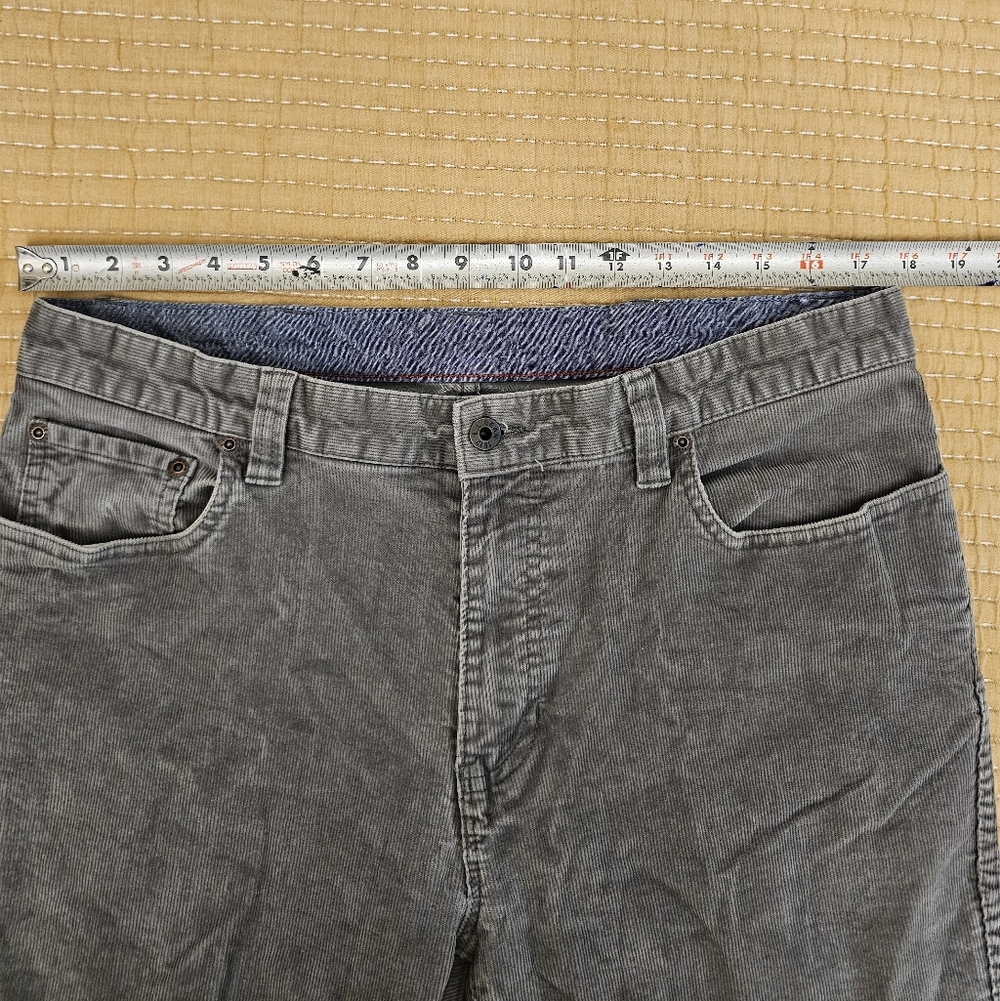 L.L. Bean Corduroy Pants Mens Gray 35x34 Flat Front Standard‎ Fit Straight Leg - Picture 8 of 9